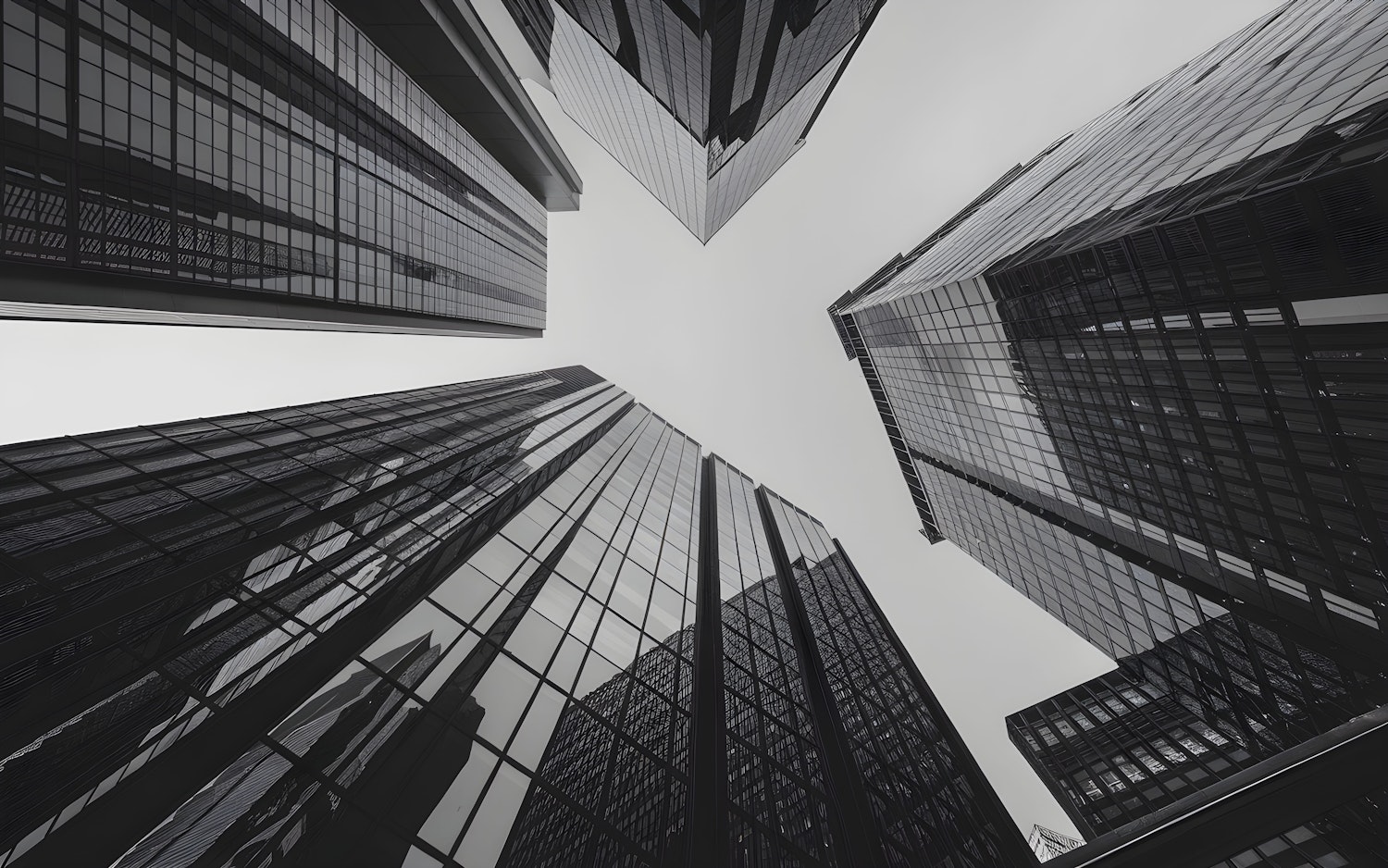 Skyward Skyscrapers in Monochrome