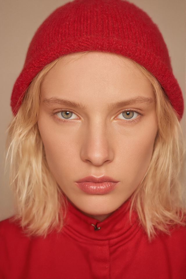 Close-up Portrait with Red Beanie