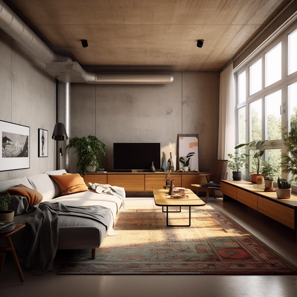 Stylish Living Room with Natural Light