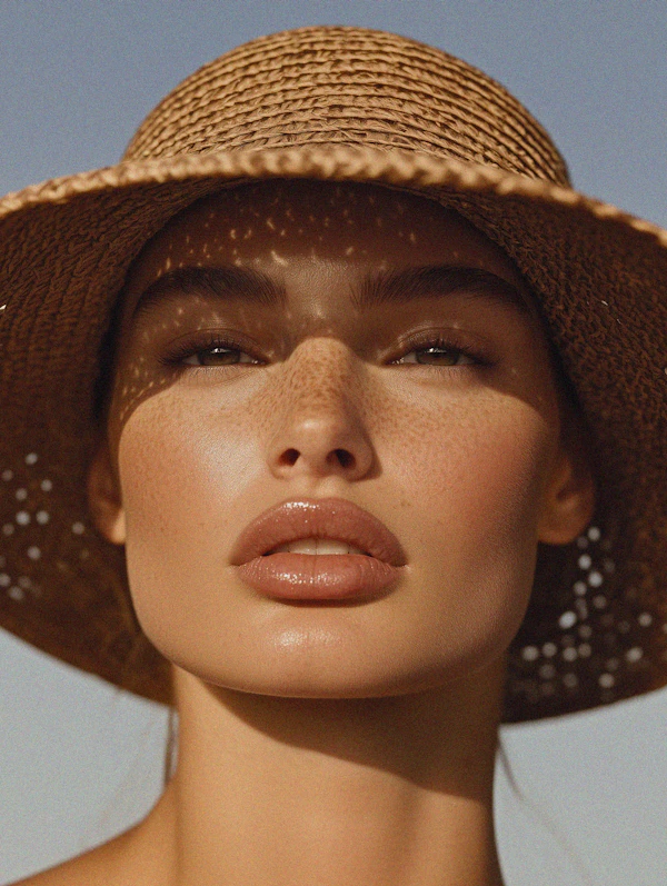 Serene Straw Hat Portrait