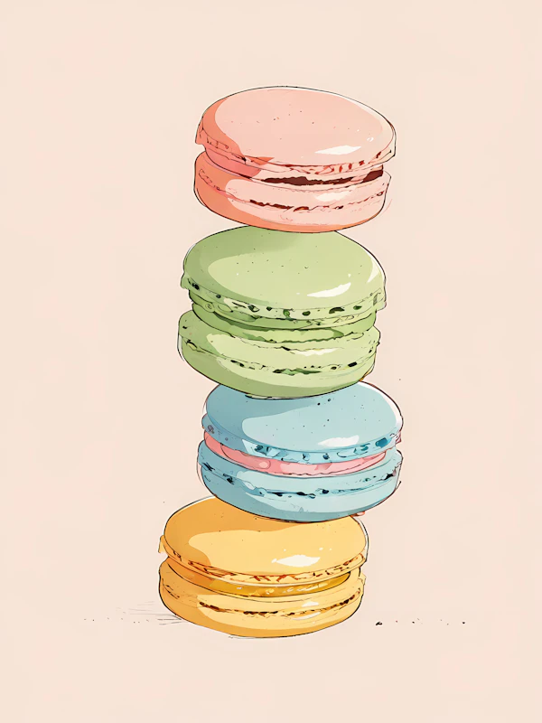 Colorful Macarons Illustration