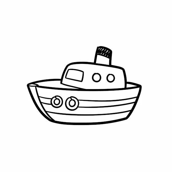 Minimalist Boat Drawing