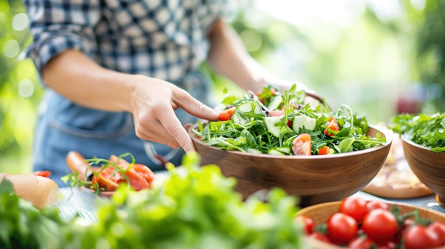 Fresh Salad Preparation