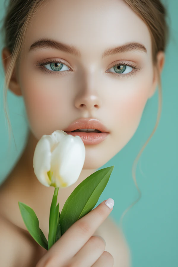 Serene Woman with Tulip