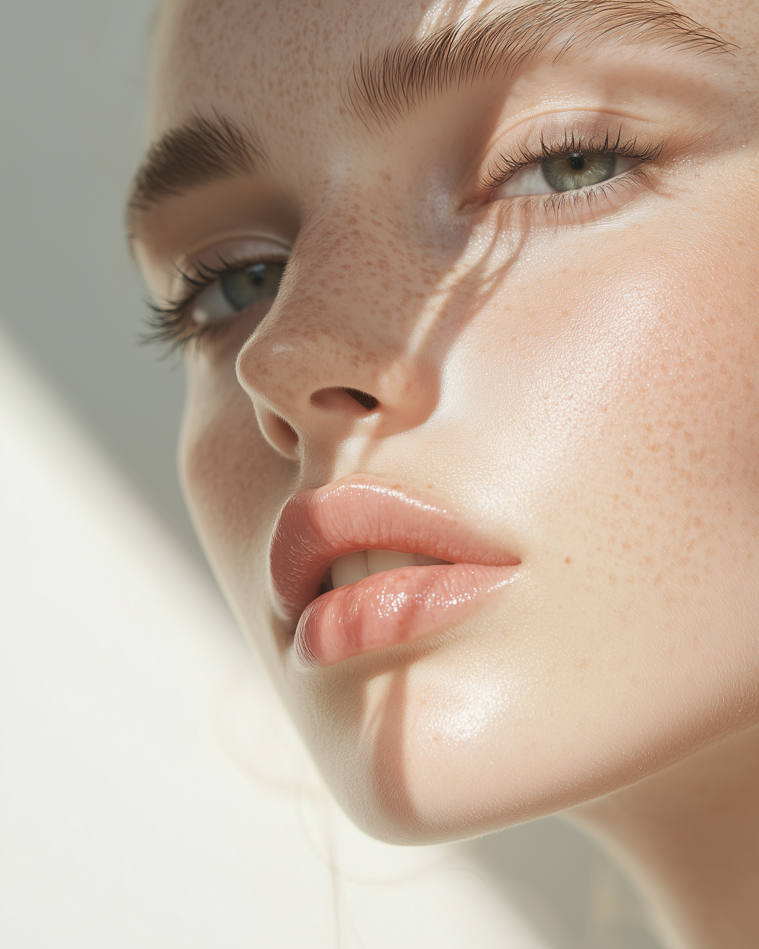 Close-up of Freckled Face