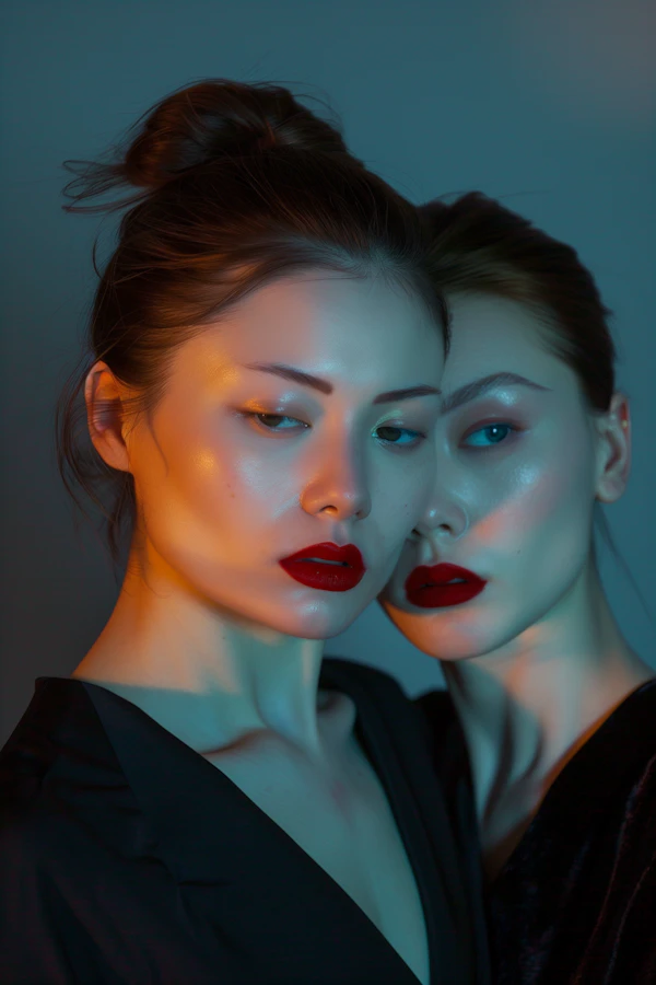 Symmetrical Women in Moody Lighting