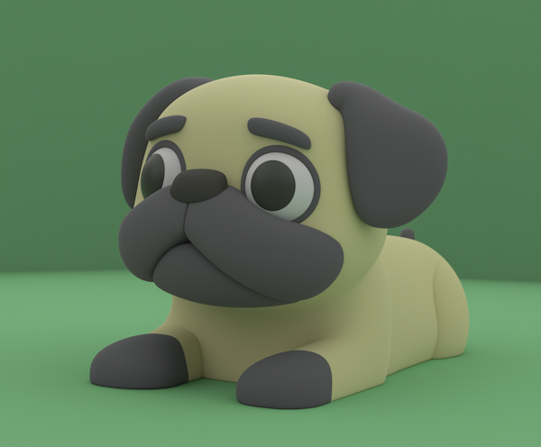 Cartoon 3D Puppy Illustration