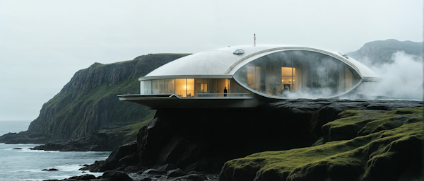 Futuristic Dome on Cliffside