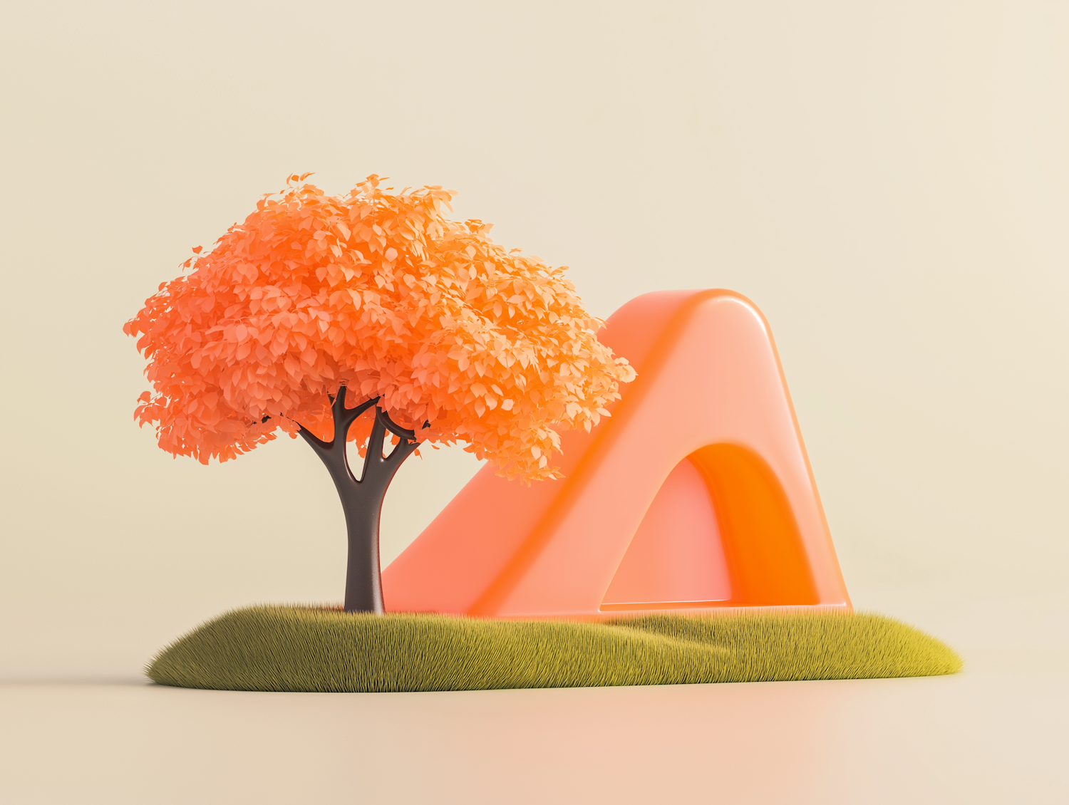 Minimalist Orange Tree