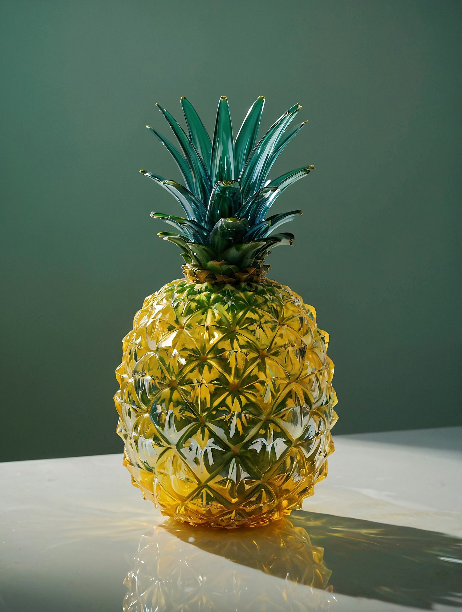 Glass Pineapple Sculpture