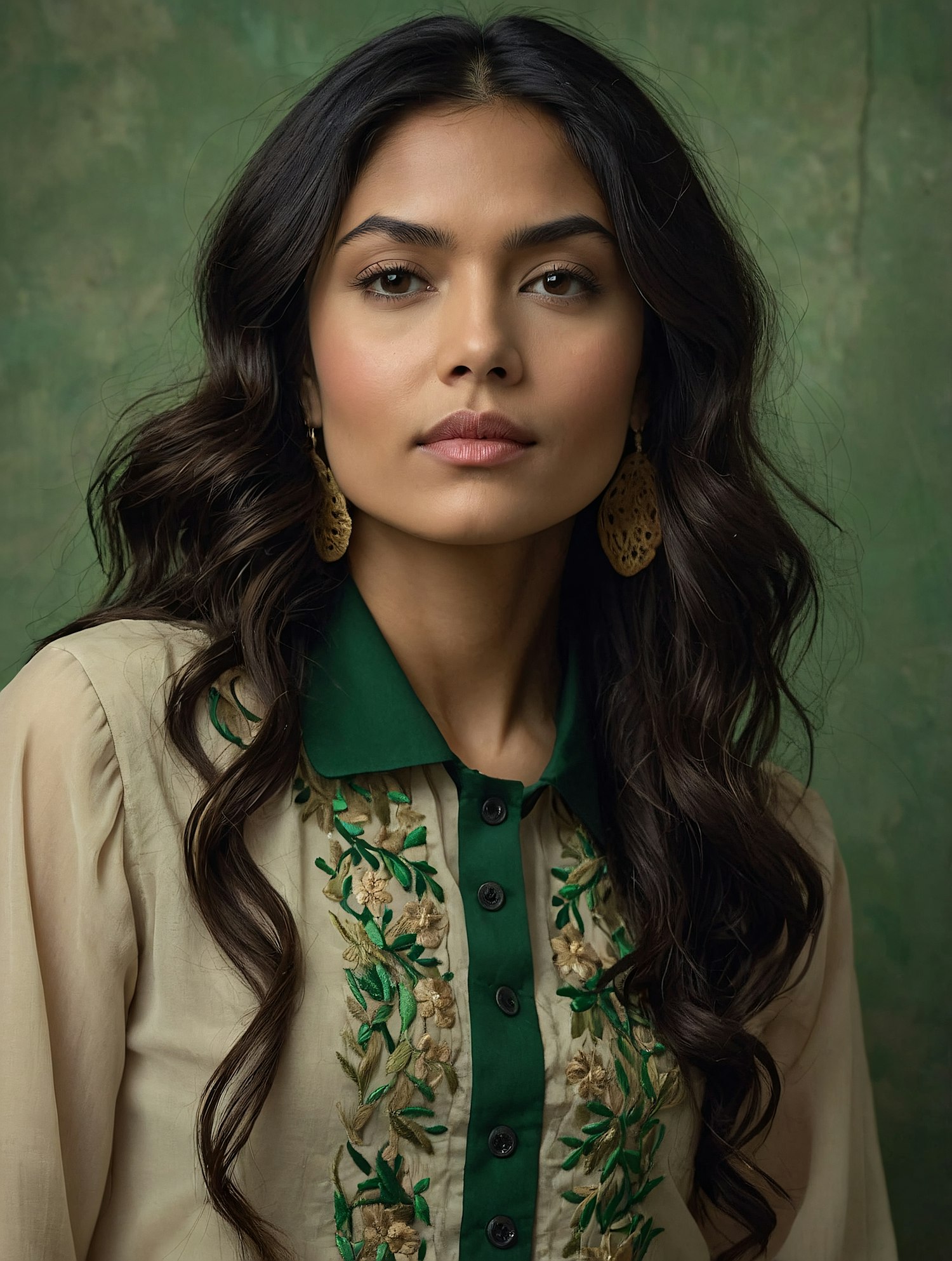 Portrait of a Woman with Ornate Earrings