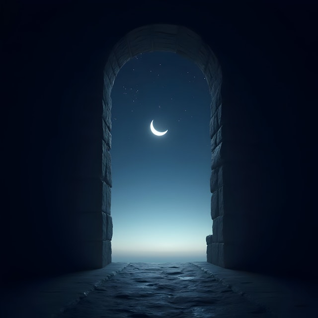 Moonlit Stone Archway