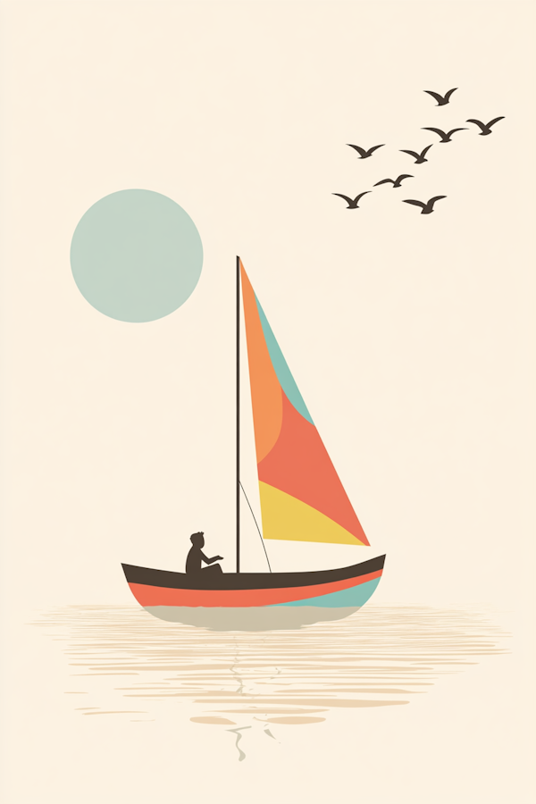 Minimalist Sailboat Illustration