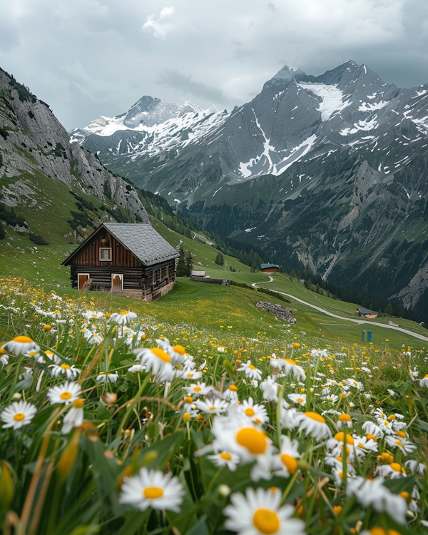 Idyllic Mountain Chalet Amidst Wildflowers