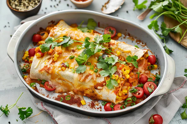 Colorful Home-Cooked Burrito Dish