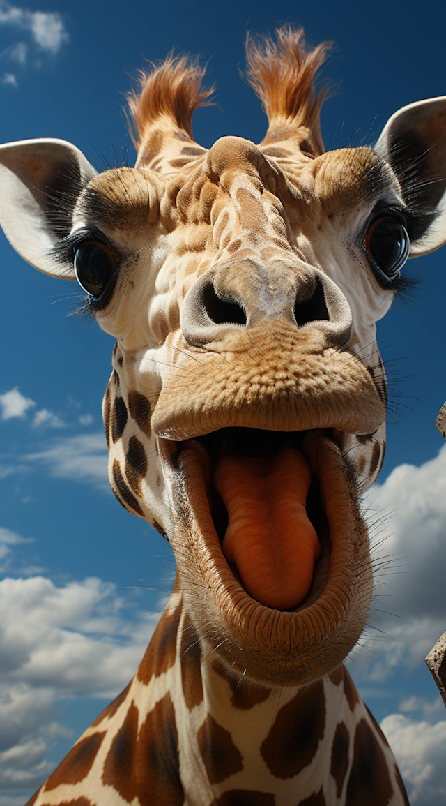 Whimsical Skies Giraffe Portrait