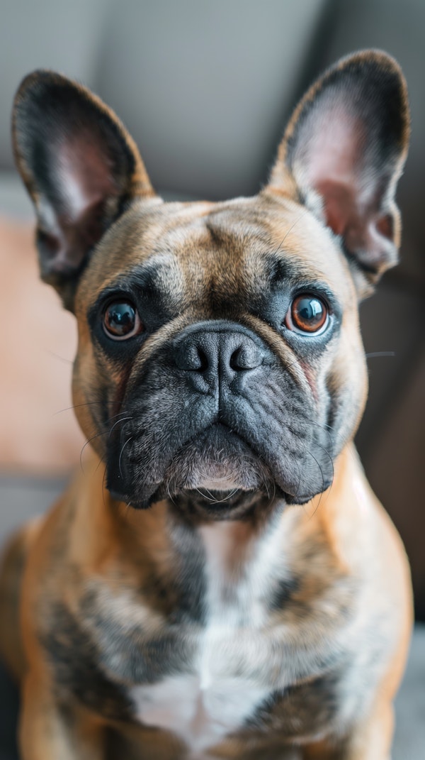 Expressive Brindle French Bulldog Portrait