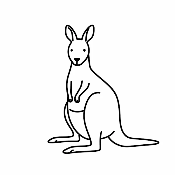 Stylized Kangaroo Art