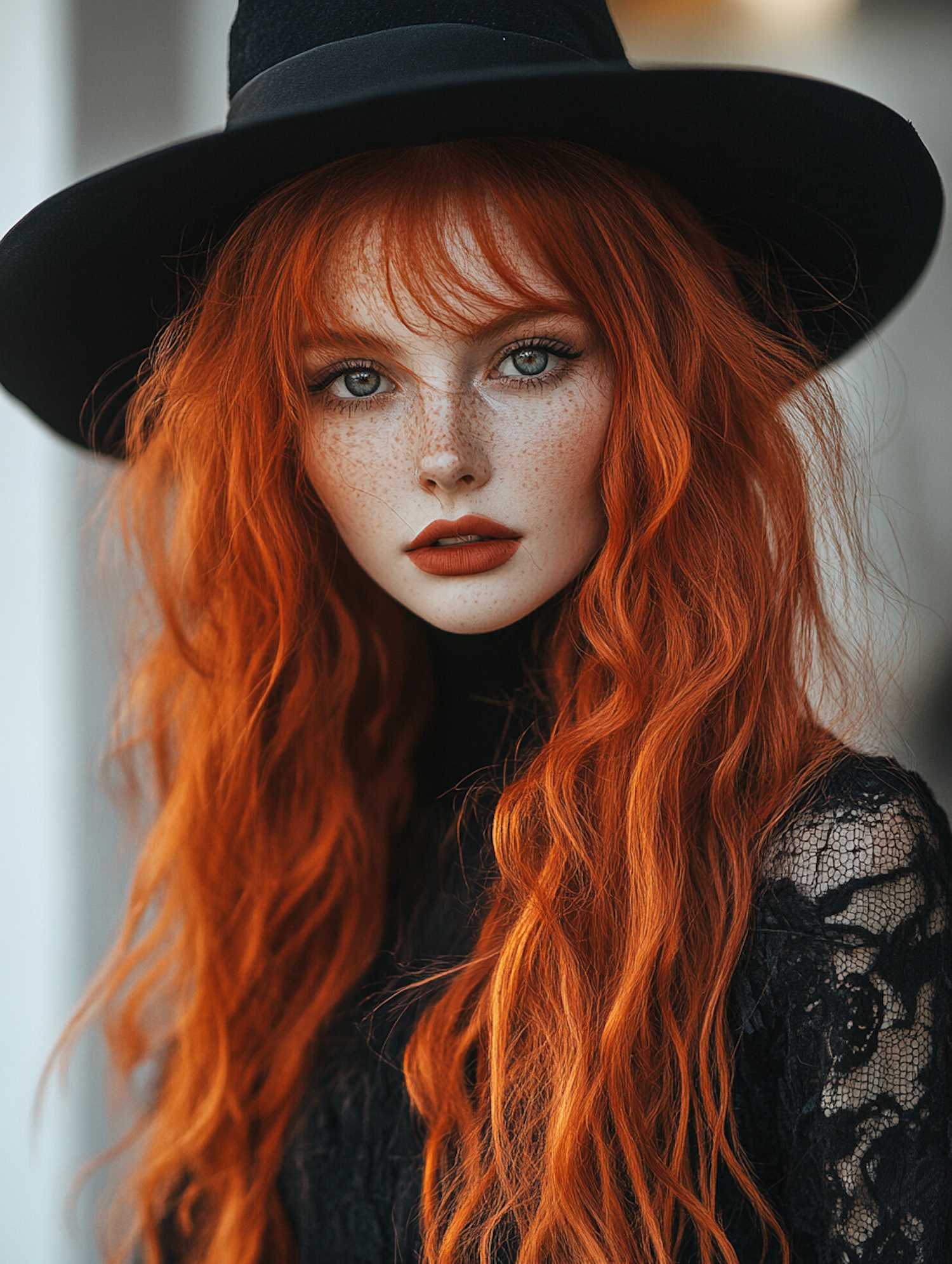 Striking Portrait of a Woman with Red Hair