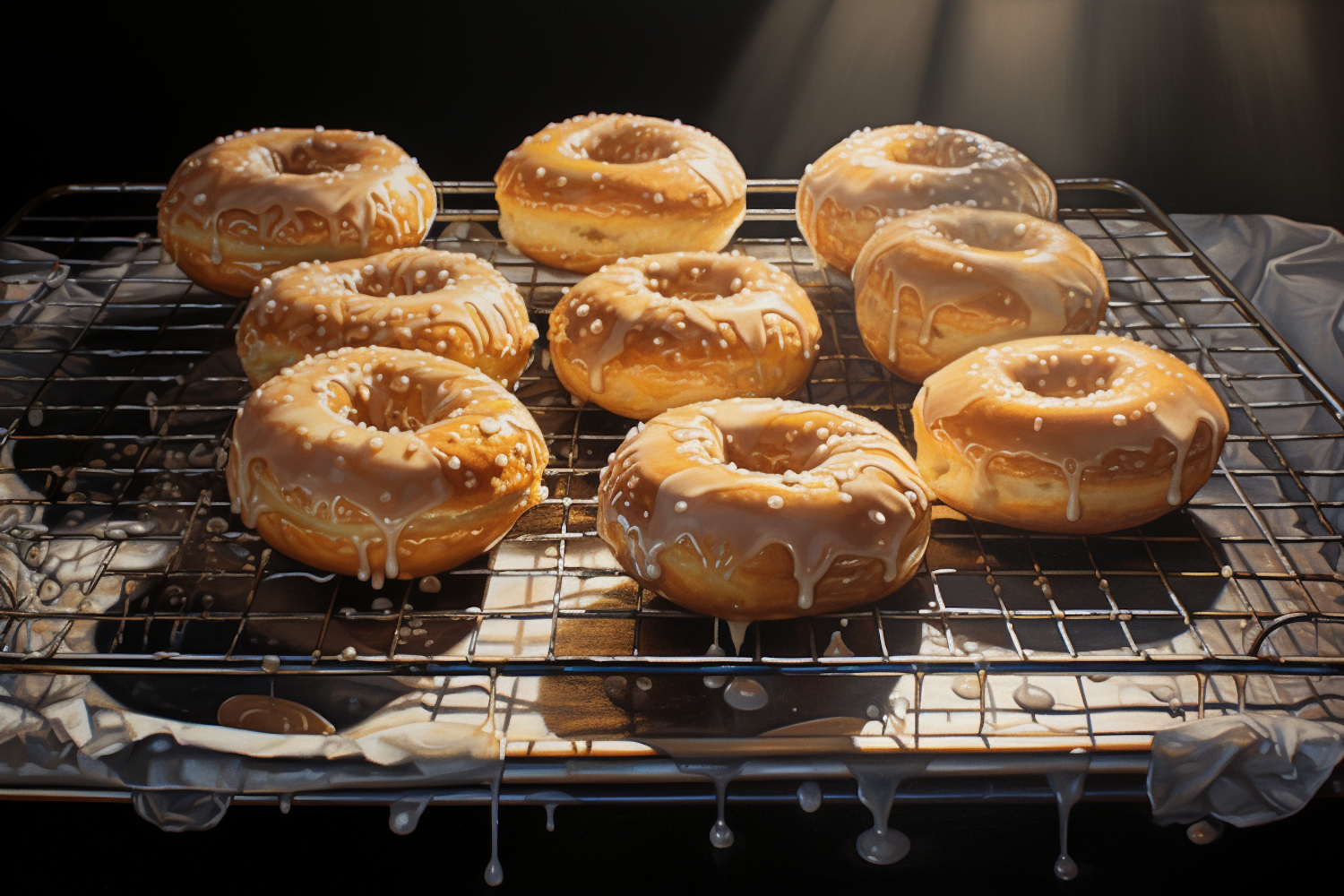 Sun-kissed Glazed Sesame Doughnuts