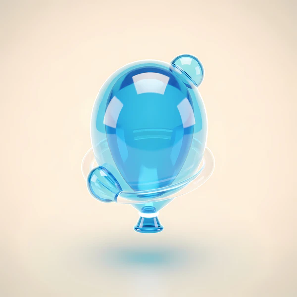 Translucent Blue Molecule