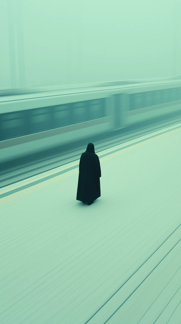 Solitary Figure on Train Platform