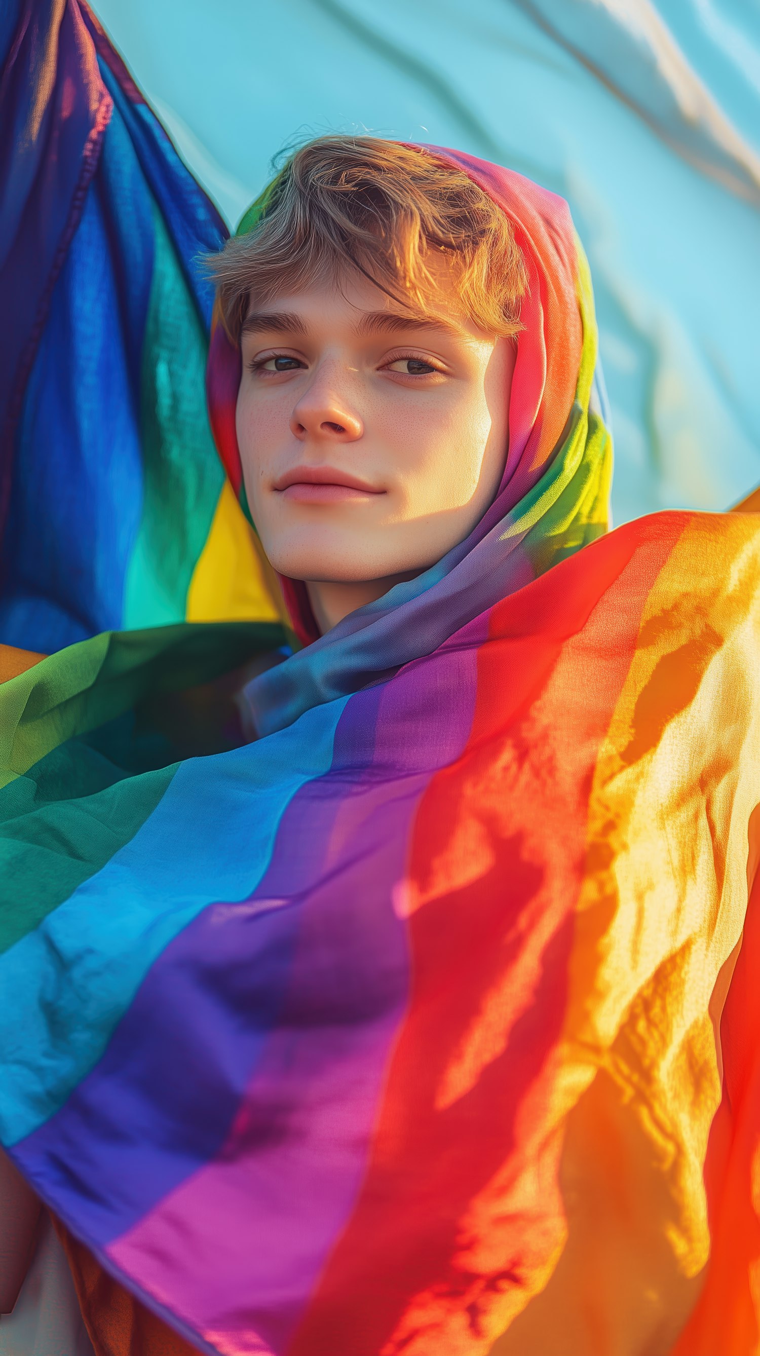 Rainbow Fabric Portrait