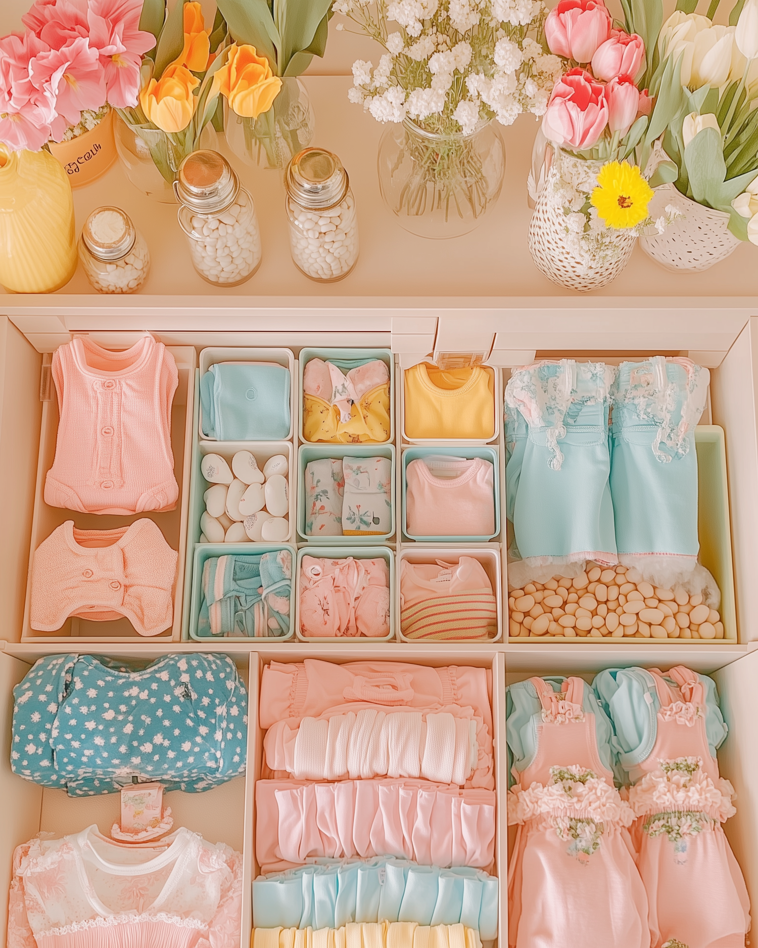 Neatly Organized Baby Drawer