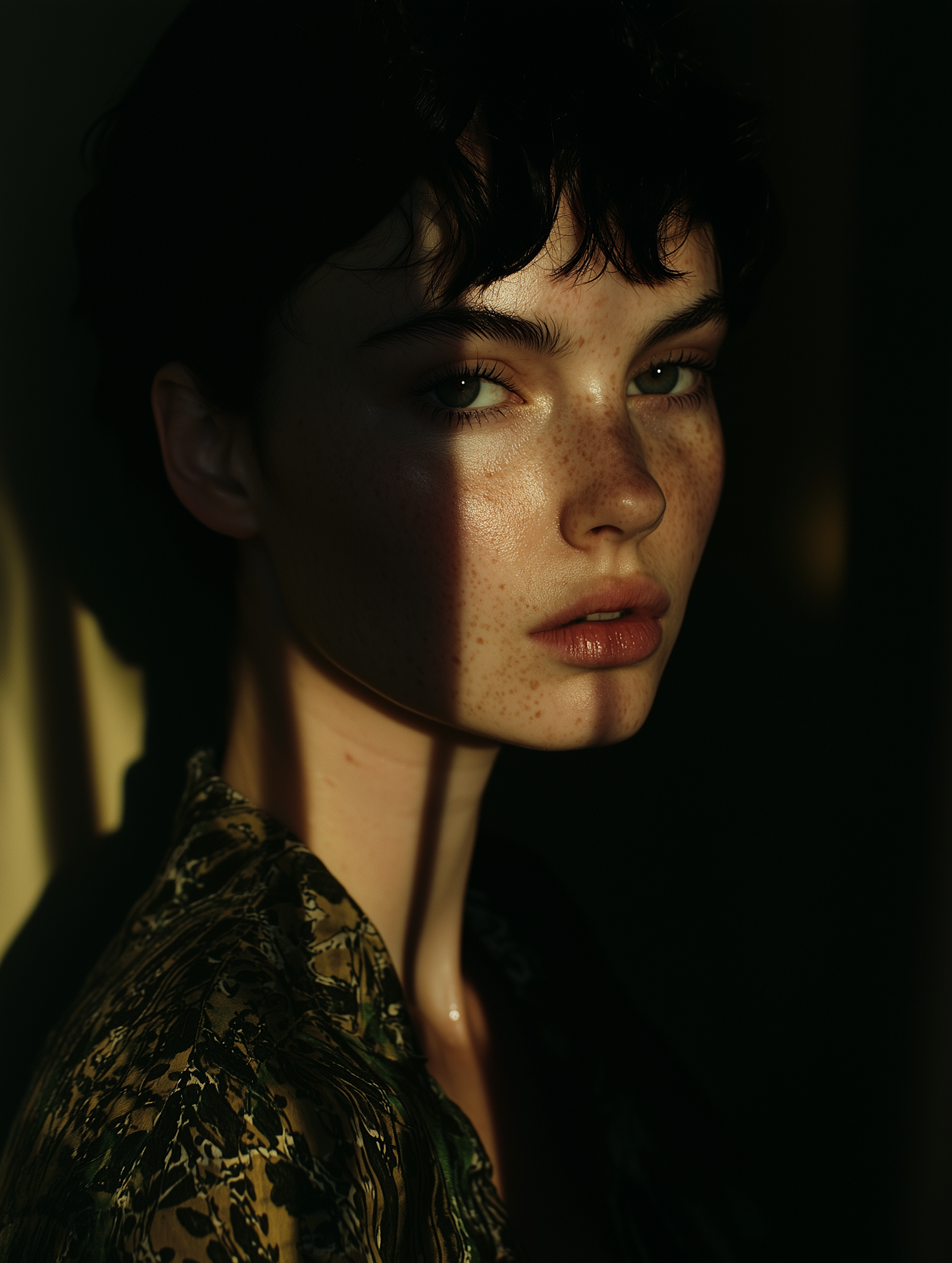 Dramatic Portrait with Freckles