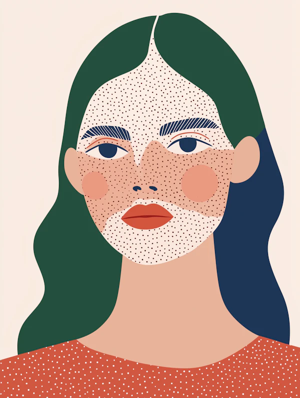 Stylized Human Face Illustration