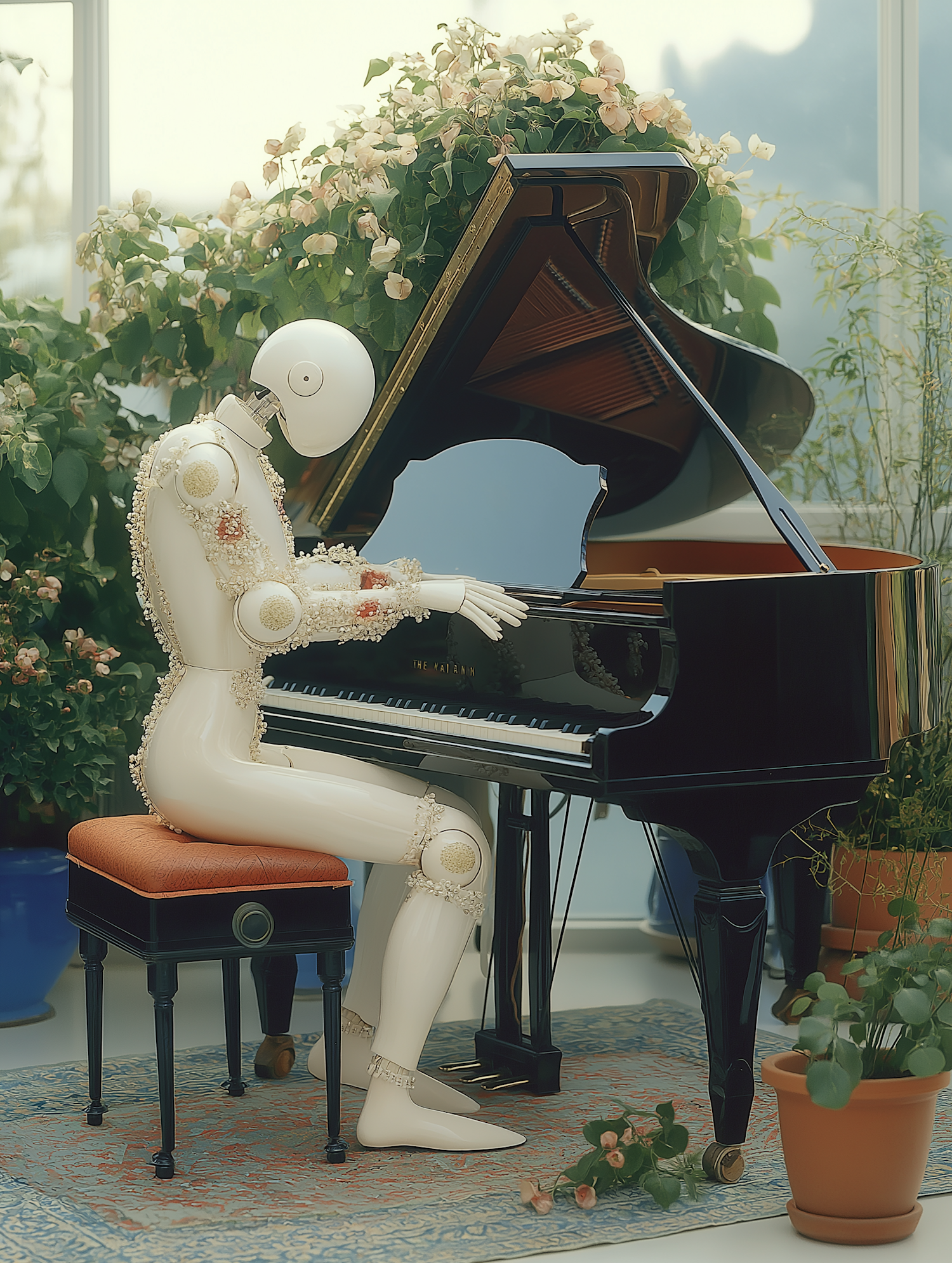 Humanoid Robot at Grand Piano