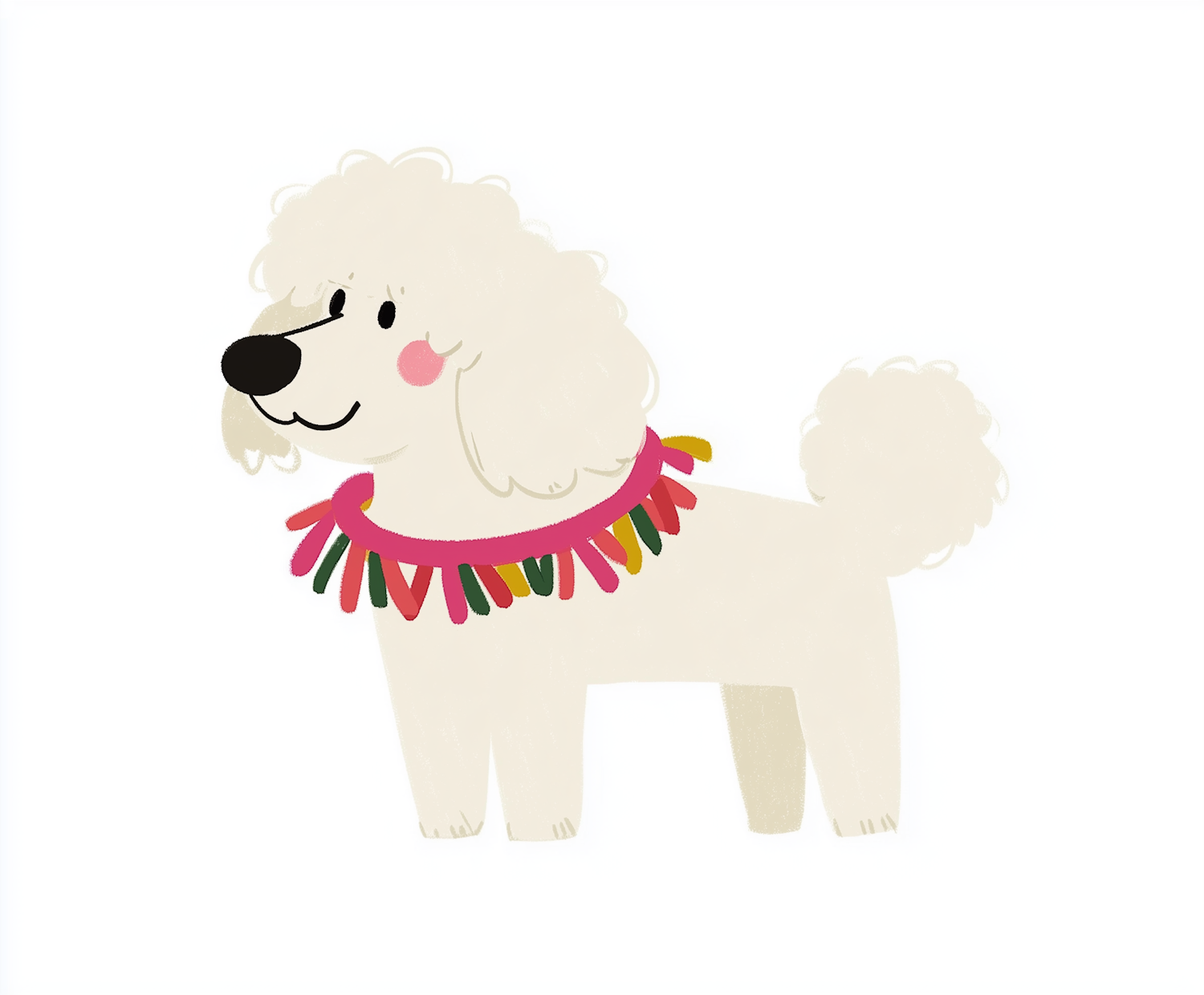 Whimsical Poodle Illustration