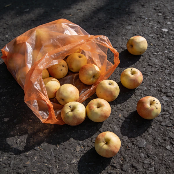 Spilled Apples on Asphalt