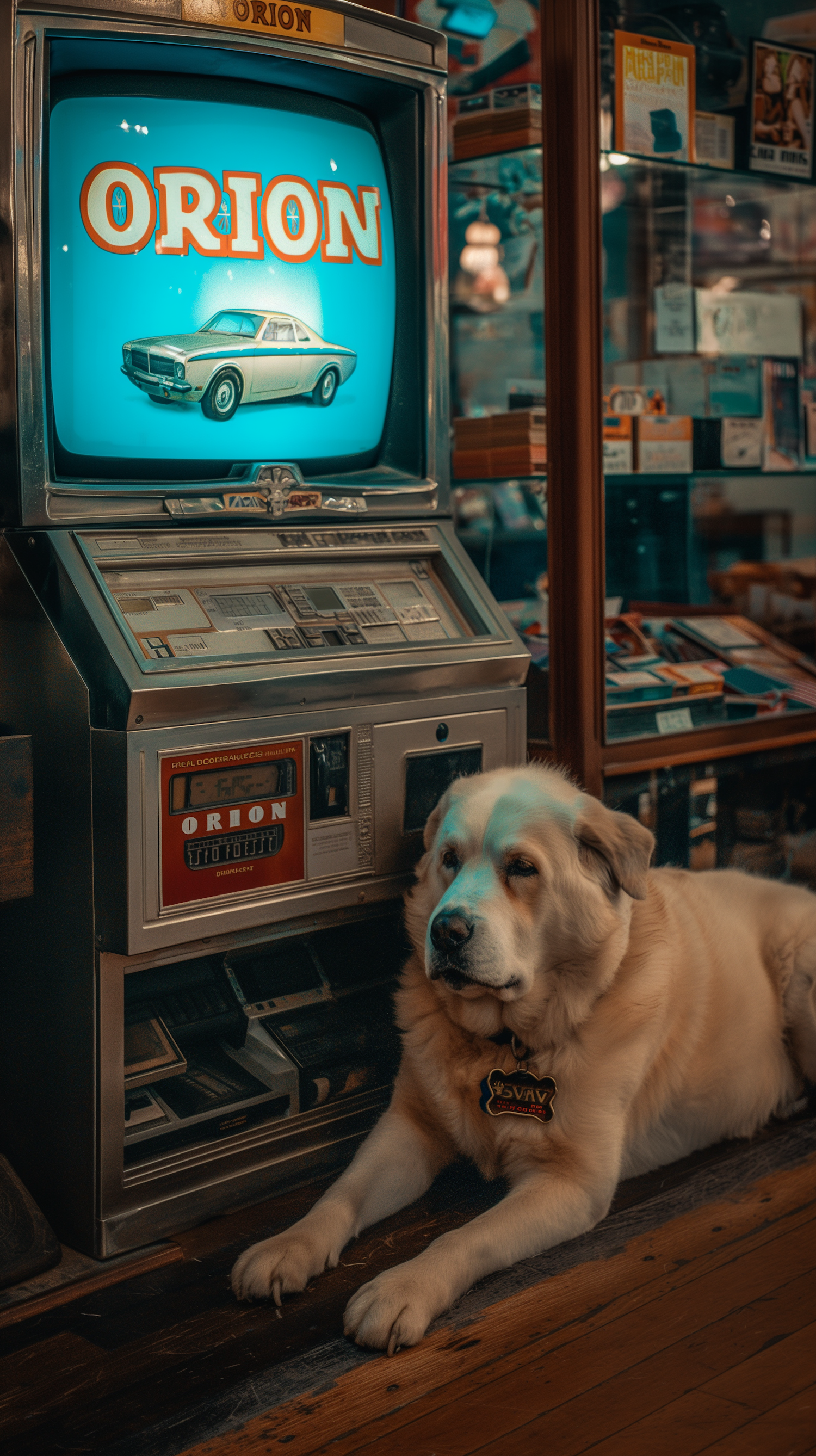 Vintage Ambiance with Tranquil Dog