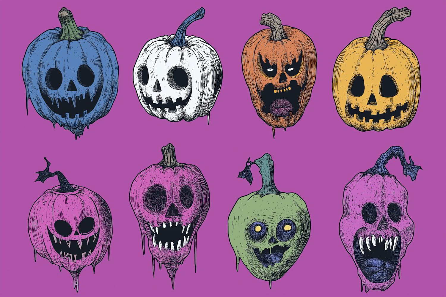 Stylized Jack-o'-Lanterns