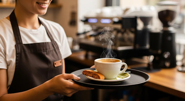 Barista Serving Coffee