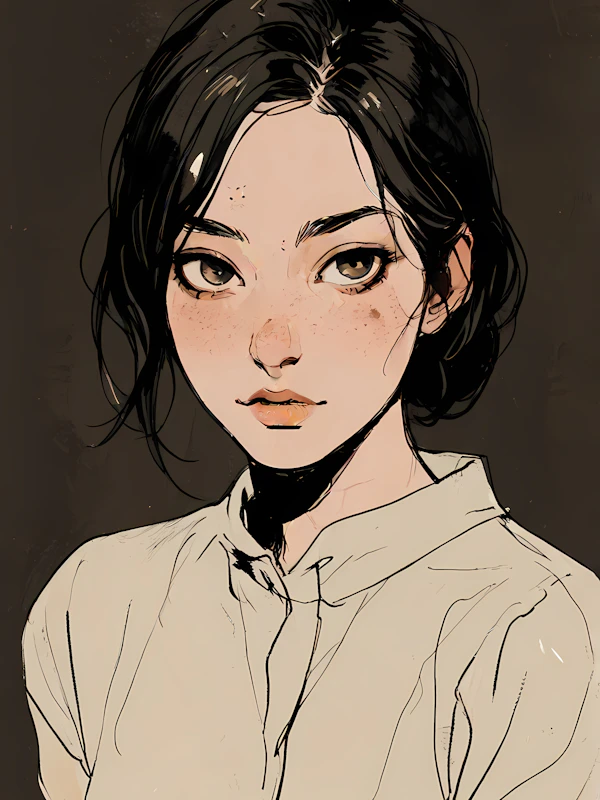 Stylized Portrait of a Young Woman