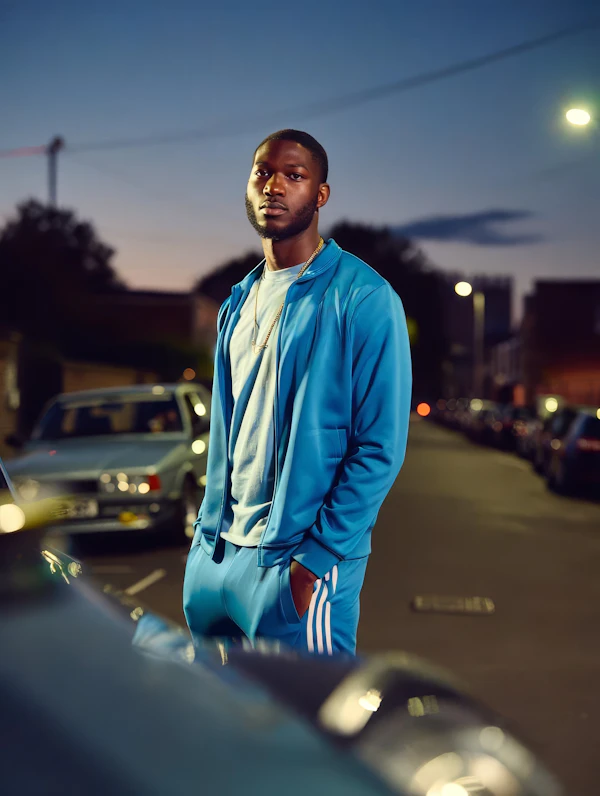 Man in Twilight Street