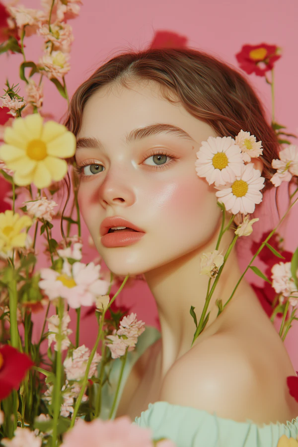 Whimsical Floral Portrait