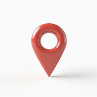 Glossy Red Map Pin Icon