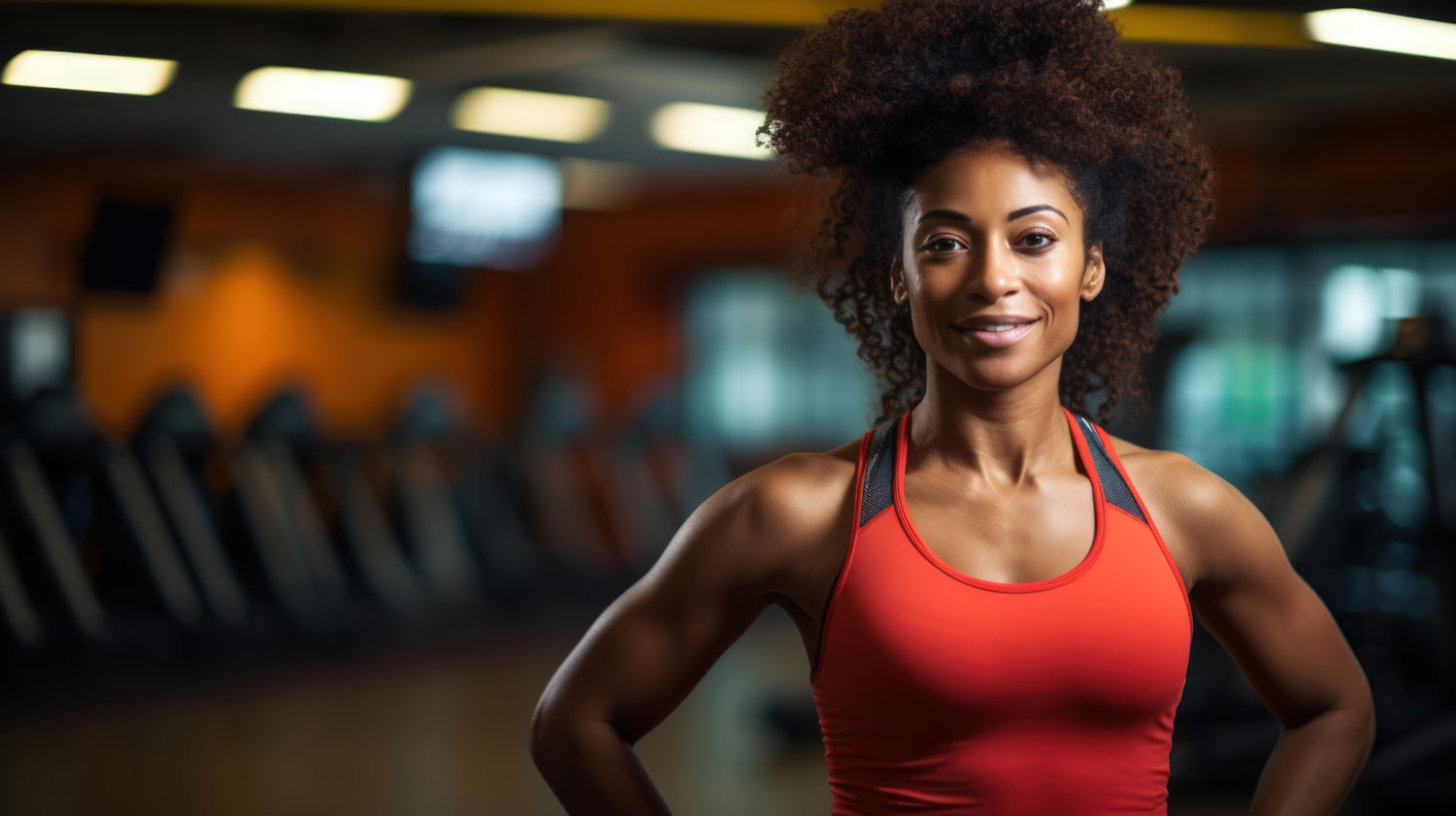 Confident Black Woman in Gym