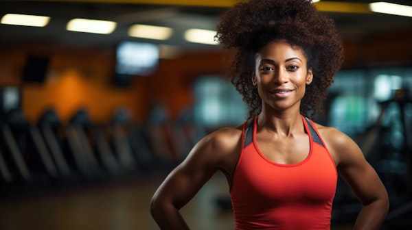 Confident Black Woman in Gym