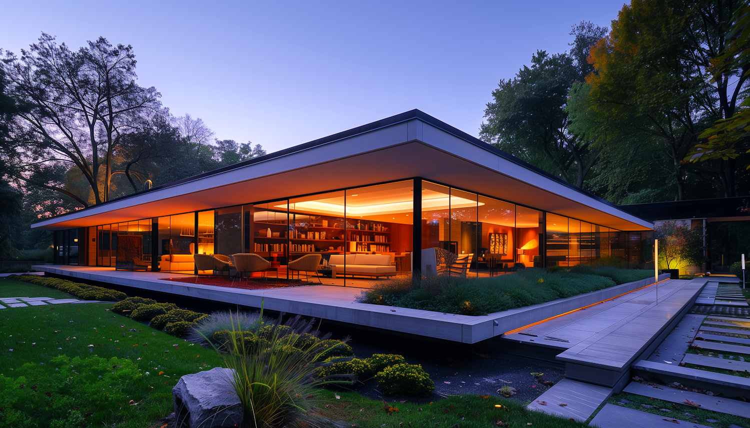 Modern House at Twilight