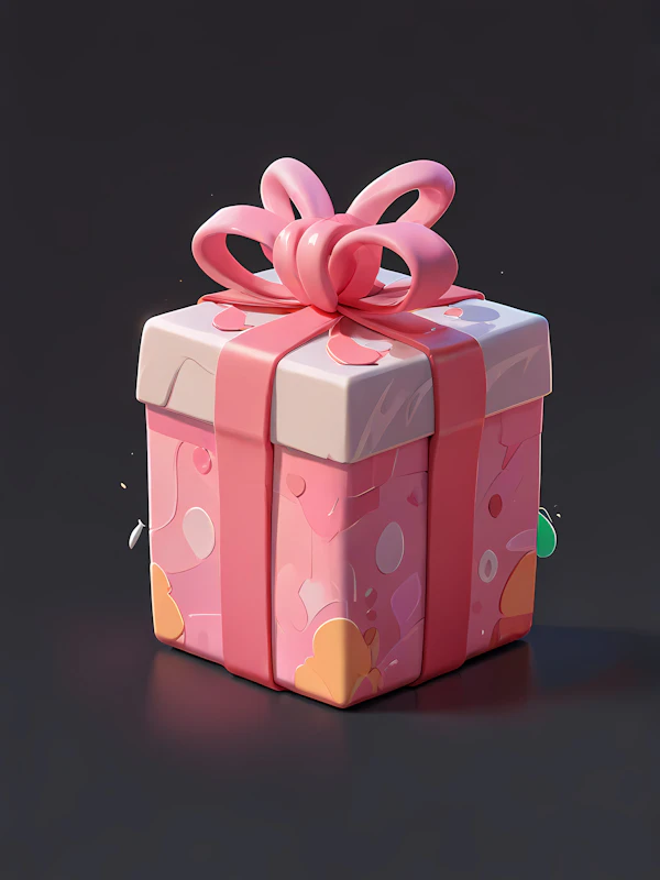 Glossy Gift Box Render