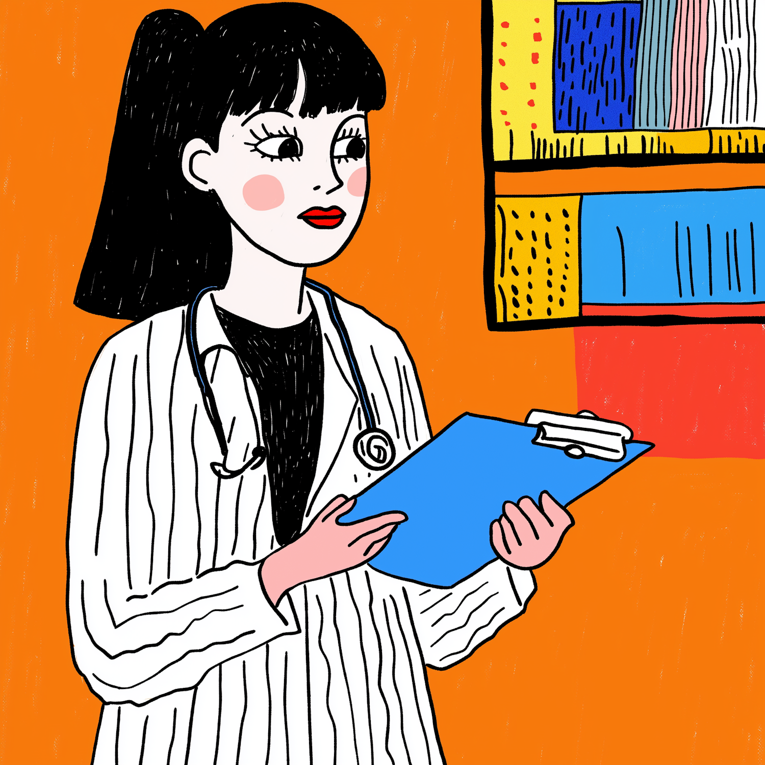 Cartoonish Female Medical Professional Illustration