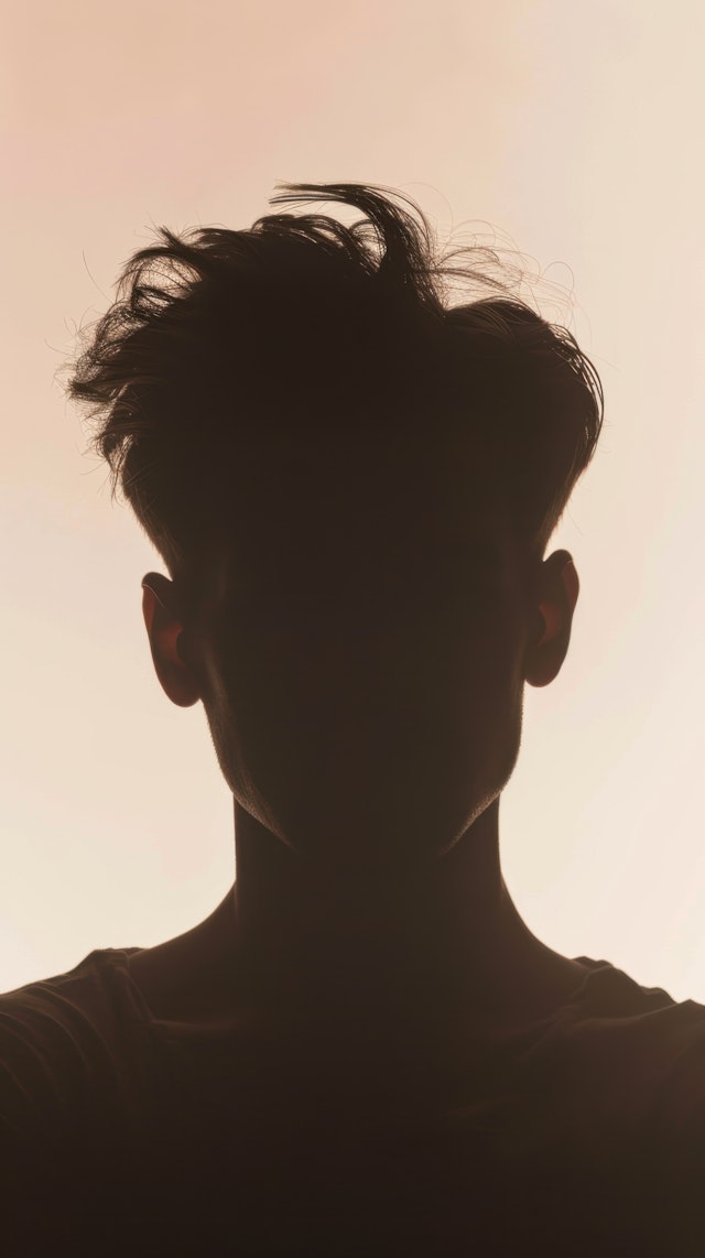 Silhouette with Prominent Hairstyle