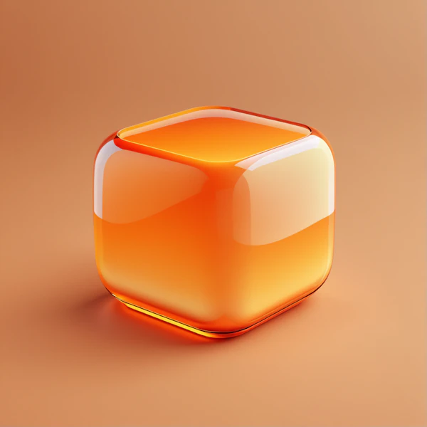 Glossy Orange Cube