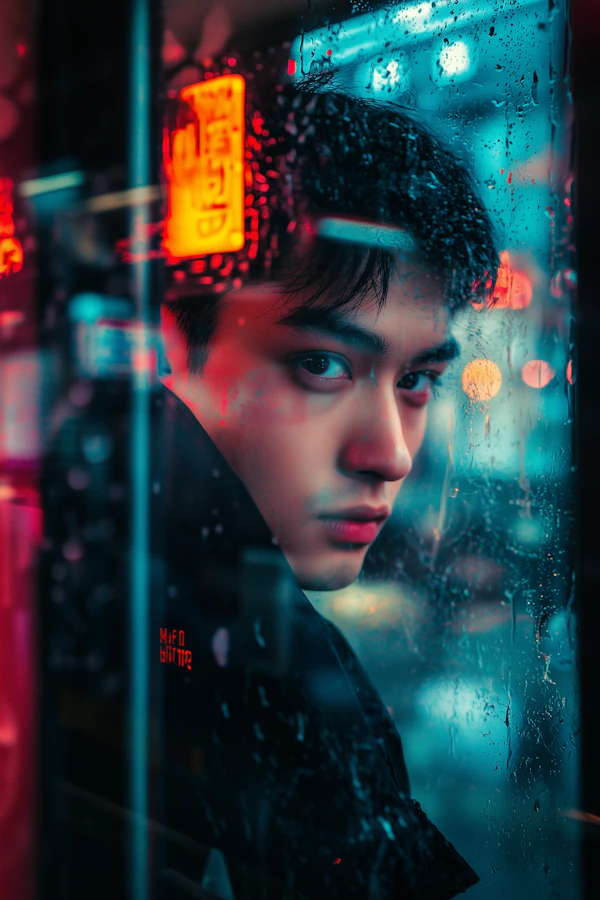 Cyberpunk Rainy Portrait
