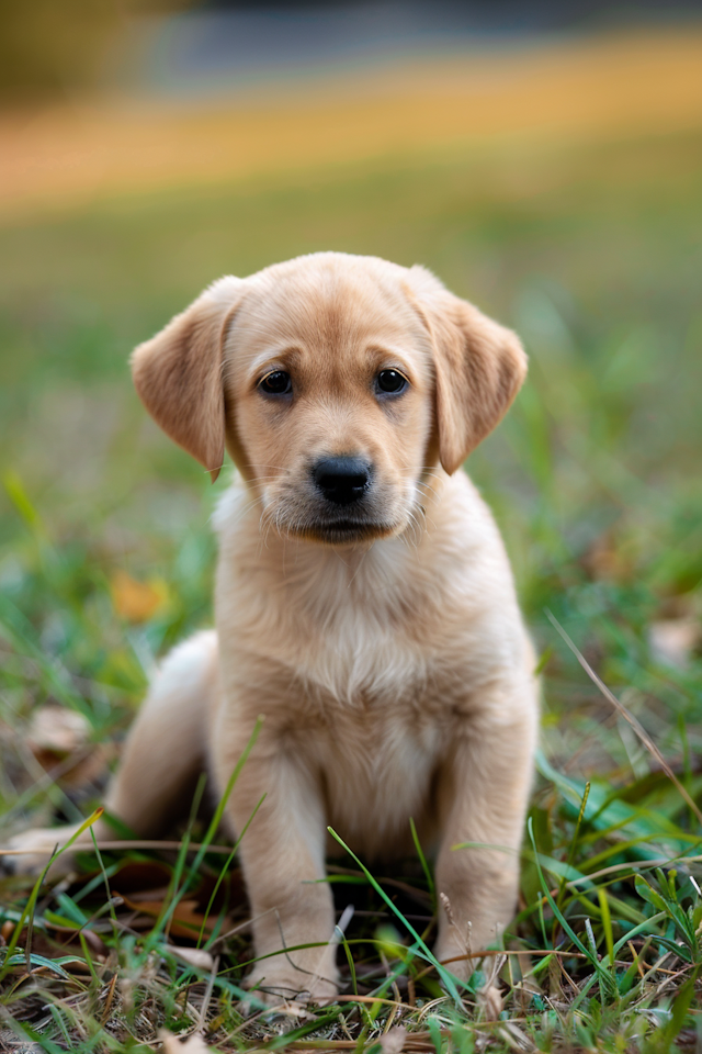 Golden Retriquer Puppy in Grass