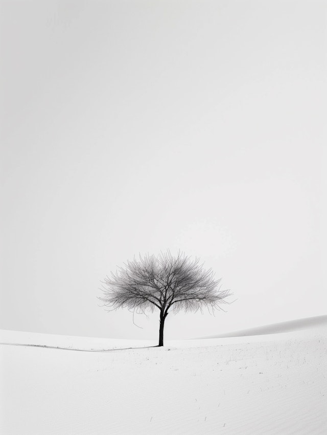 Solitary Tree in Snow